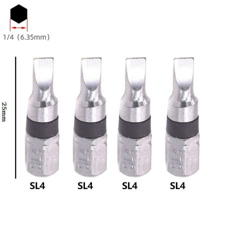 

BCLONG 4Pcs Magnetic SL2 SL3 SL4 SL5 Hex Head Screw Driver Bit 1/4inch 25mm Spanner