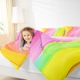 thumbnail image 4 of Manfei Colorful Waves Stripe Bedding Comforter Set,Moedern Abstract Geometric Twin Comforter Sets,Multicolor Lines Striped Bedding Set For Girls,Luxury Bedroom Decor Reversible,2 Pieces, 4 of 8
