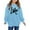 Sky Blue, variant on Wangkekeji Printed Crew Neck Long Sleeved Hoodie For Girls plus Size Girls Clothes