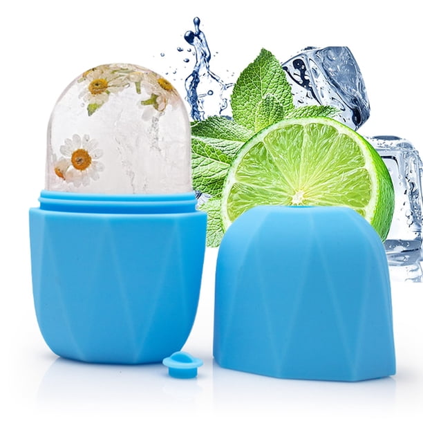 Rodillo de hielo para rostro y ojos, molde de silicona para hielo facial, herramienta para el cuidado de la piel con rodillo de hielo facial, para aliviar la hinchazón de los ojos, eliminar