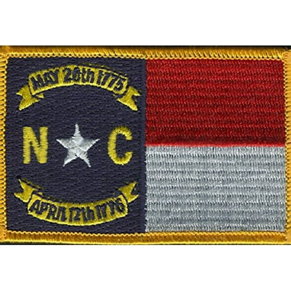 LOT OF 25!! North Carolina Patch 3.50" x 2.25", State of North Carolina Embroidered Iron On or Sew On Flag Patch Emblem