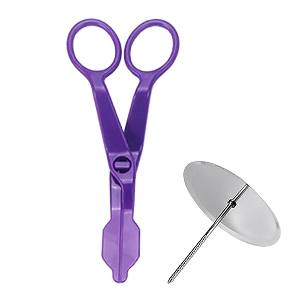 Piping Flower Scissors Nail Set Cake Icing ;cake flower Flower Detachable Plastic Lifter Cupcake Pastry Decorating Tool, Purple