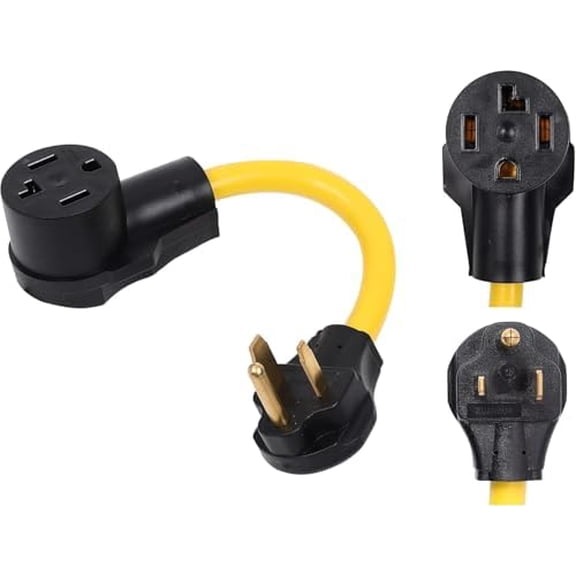 NEMA 6-50P to 14-30R ETL Listed 240V 30 Amp 3 Prong Male Plug to 4 Prong Female Receptacle Generator ONLY for 240V Device Welder Dryer EV Charger Power Cord Adapter Connector