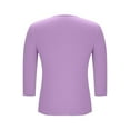 thumbnail image 4 of gbyLJF Womens Crewneck T-shirts with Pads Solid Color 3/4 Sleeve Shirts Round Neck Pullover Tops Pajamas for Women, 4 of 8