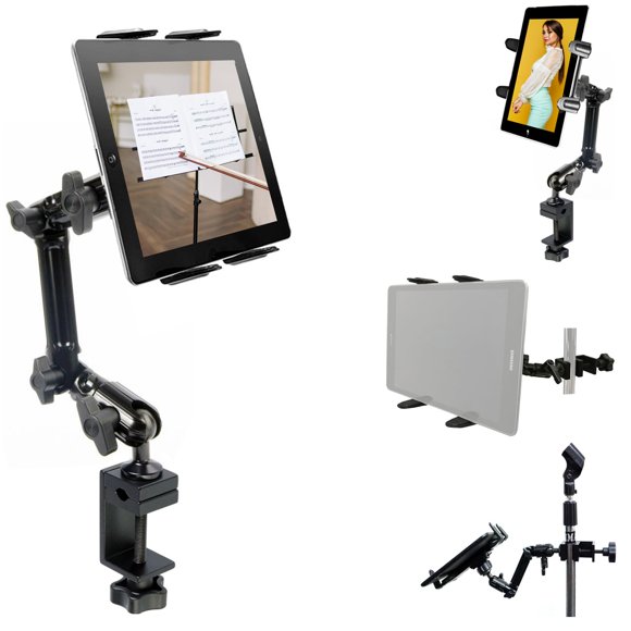 Chargercity - Soporte Para Micrófono De Aleación De Aluminio Con Ajuste De 4 Direcciones, Resistente, Para Música, Micrófono, Soporte De Abrazadera Para Ipad Pro Air Mini Galaxy Surface Pro Tabletas D