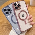 thumbnail image 2 of KOMI Étui Magnétique pour iPhone 15 Pro Max, Étui [Compatible avec MagSafe] Protection Complète de l'Appareil Photo, Placage Transparent, Étui de Luxe pour Femmes et Hommes, Pare-Chocs Souple en TPU, Protection contre les Chutes, Étui de Téléphone (6,7 Pouces), Rose, 2 of 5