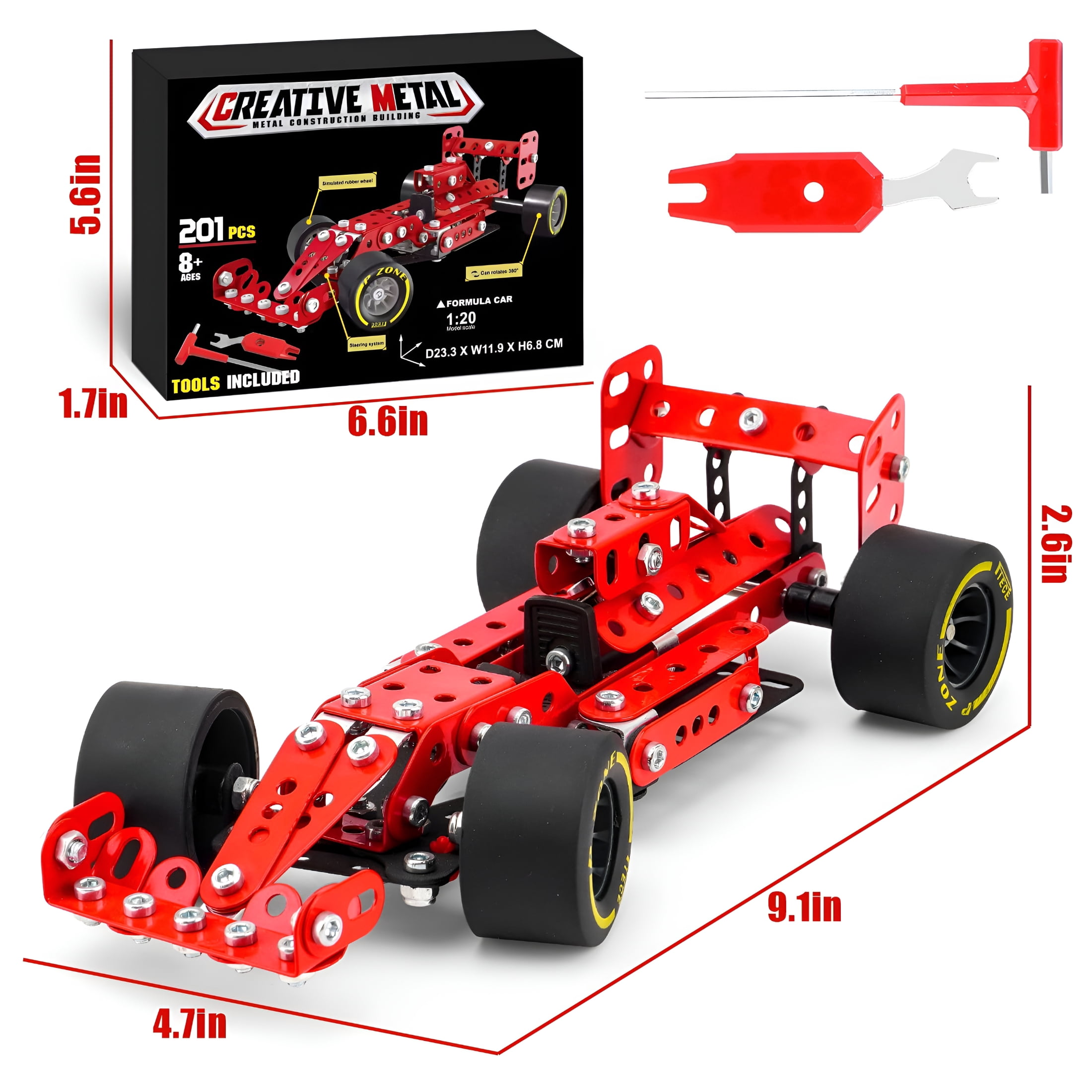 BESTSKY Building Car Metal Model Kits STEM Building Toys for Boys 8-16 Years Old