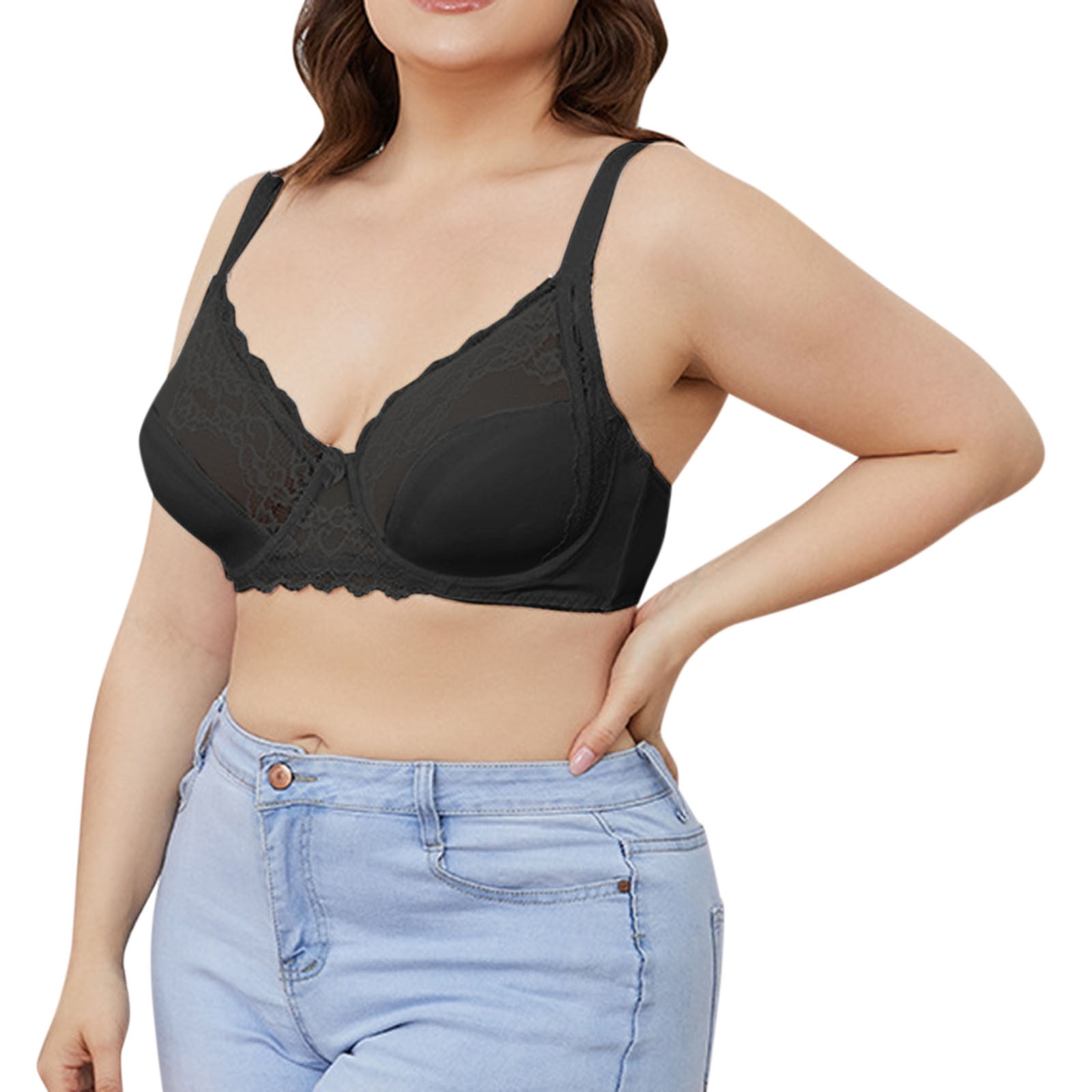  LATINDAY Compression Wirefree High Support Bra for Women Small  to Plus Size Everyday Wear, Exercise and Offers Back Support Push-Up Bras :  Clothing, Shoes & Jewelry