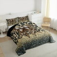 thumbnail image 3 of Manfei Rustic Leopard Hide Bedding Comforter Set,Cheetah Print Bow Tie Twin Comforter Sets,Wildlife Animal Bedding Set For Teens,Microfiber Bedroom Decor Reversible,2pcs, 3 of 8
