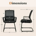 thumbnail image 3 of Costway 1 PCS Office Guest Chair with Lumbar Support, Breathable Mesh Back without Wheels Black, 3 of 7