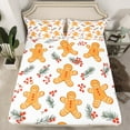 thumbnail image 2 of Manfei Merry Christmas Queen Sheet Sets for Teen, Kawaii Gingerbread Man Flat Sheet, Cartoon Xmas Tree Queen Fitted Sheet, Luxury Bedroom Decor, 4 Pieces, 2 of 7
