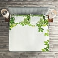 thumbnail image 2 of Ambesonne Tree Quilted Coverlet 3 Pcs, Branch with Leaves Nature Art, King Size, White and Green, 2 of 2