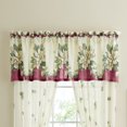 thumbnail image 2 of Collections Etc Magnolia Garden Floral Leaf Rod Pocket Window Curtains - Country Cottage Chic Design, Burgundy, Valance, 2 of 2