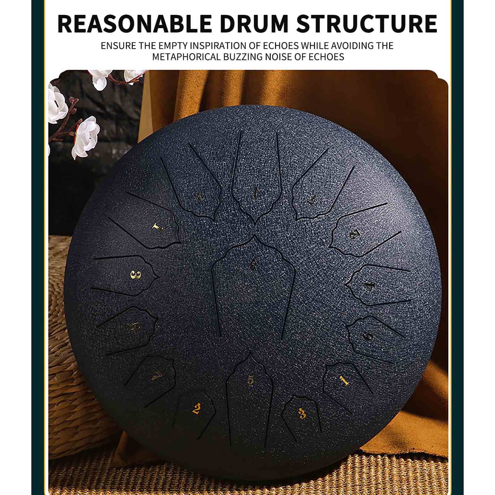 YOHAVEN Buddha Stones Steel Tongue Drum Mini Handpan Musical Instrument for Meditation Yoga Music Therapy Relaxation Entertainment Gift for Adults Teens