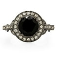 thumbnail image 3 of Dazzlingrock Collection 4.25 Carat (ctw) Black Rhodium Plated 10K Black & White Diamond Vintage Halo Ring, White Gold, Size 8, 3 of 4