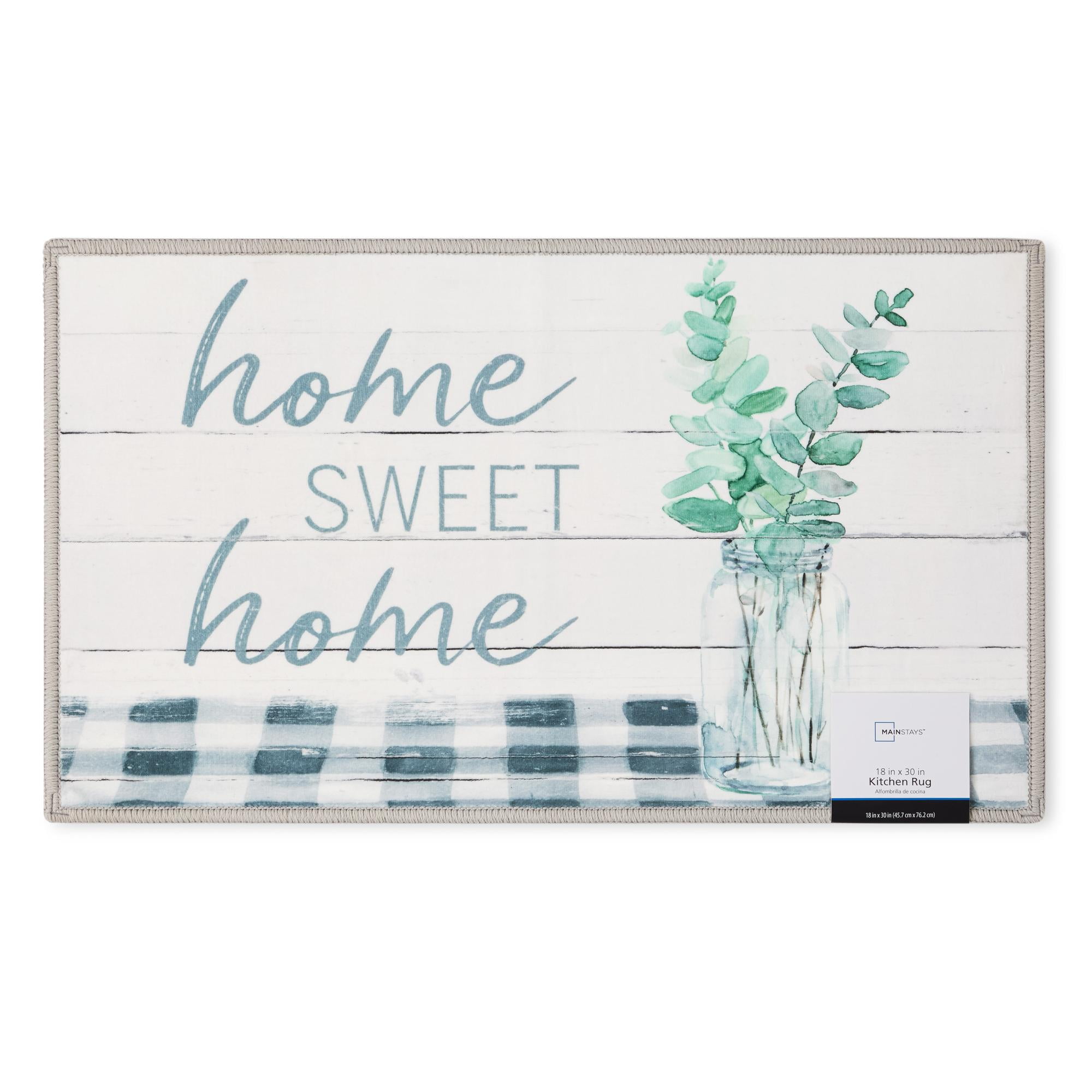 Mainstays Home Sweet Home Multicolor Kitchen Mat, 18" x 30"