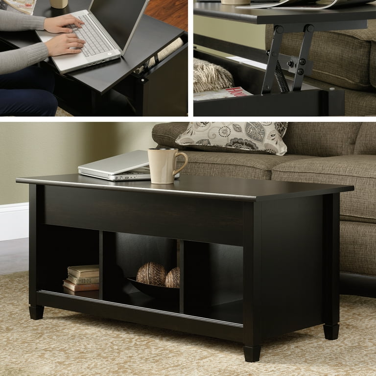 Sauder Edge Water Lift Top Coffee Table Estate Black Finish