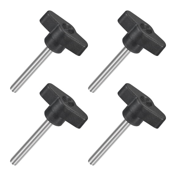 Uxcell Tee Wing Knobs Thumb Screws Clamping Screw Knob 4Pcs M6 x 45mm
