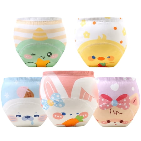 5 Pack Potty Training Underwear for Toddler Boys & Girls, Soft Cotton Breathable Leak-Proof Waterproof Training Pants, Washable Absorbent 2T/3T/4T