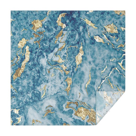 60x60in(152x152cm) Square Tablecloth, Waterproof Polyester Table Cover, Wrinkle Resistant & Washable Fabric for Dining, Kitchen, Picnic, Turquoise Marble Pattern