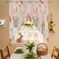 thumbnail image 3 of Easter Rabbits Swag Kitchen Curtain Valances, Spring Basket Carrots Eggs Flowers Pink Rod Pocket Curtains Window Treatment Decor Valances for Bedroom Bathroom, 2 Panels 36 x 45 Inch, 3 of 9