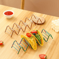thumbnail image 2 of Djiypn Taco Holders 1Pack ,Stainless Steel Taco Shell Holder Stand, Taco Tray Plates for Taco Bar Gifts Accessories,Holds 4 Tacos Each,Oven, Dishware and Grill Safe for Baking, 2 of 7