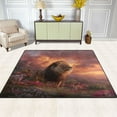 thumbnail image 3 of 63x48in Area Rug Machine Washable Floor Mats Skid-Resistant Backing Carpet for Home Kitchen Bedroom Majestic Powerful Lion, 3 of 7