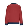 thumbnail image 5 of Xuyuer Women Button Down Denim Shirts Casual Long Sleeve V Neck Chambray Blouse Top Dressy Casual Work Shacket V Neck Lightweight Tops Lapel Denim Patchwork Stitching Bottun Tops, 5 of 6