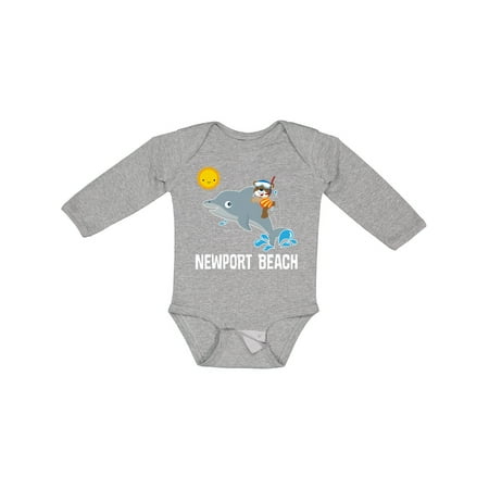 

Inktastic Newport Beach California Dolphin Gift Baby Boy or Baby Girl Long Sleeve Bodysuit