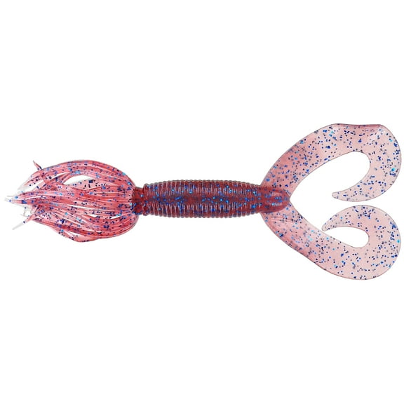 Yamamoto 5" Double Tail Hula Grub Cinnamon Red/Blue Flk