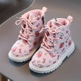 Girls Hiking Boots,Sweetheart Strawberry Leather Plush Girls Warm Boots