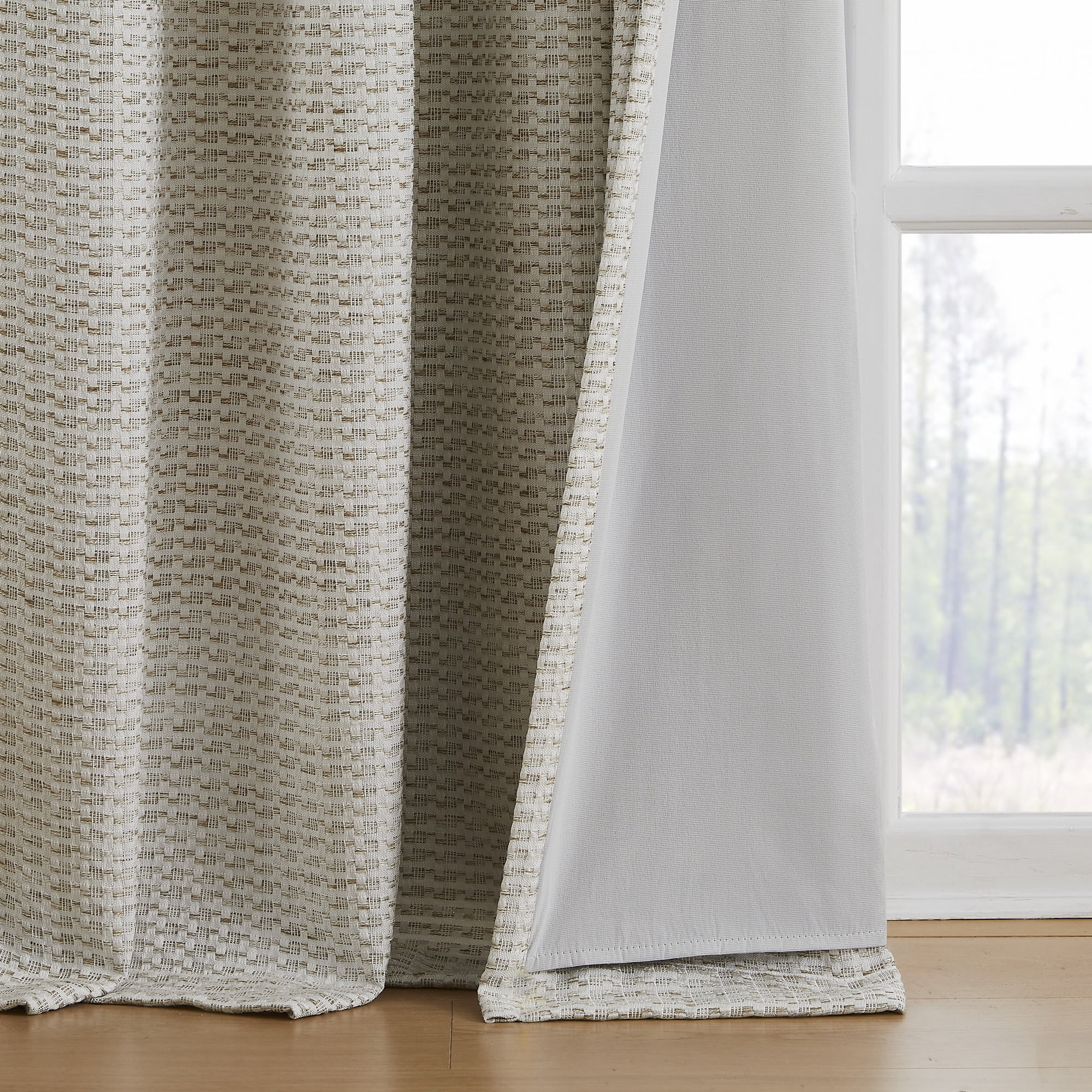 Cheyanne SUNSHIELD SIGNATURE Blackout Curtains for Living Room and Bedroom, 50” x 84”, Linen