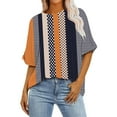 thumbnail image 1 of Liquidation Staron Hauts Décontractés pour Femmes Grande Taille Tunique Imprimée Mode Col Rond T-Shirt de Travail d'Affaires Décontracté Ample Confortable Blouses Cadeau pour Elle Orange 5TG, 1 of 3
