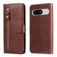thumbnail image 1 of Wallet Case for Google Pixel 8 with Zipper Pocket & Card Slots – Stand Function Brown, 1 of 6