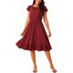 thumbnail image 1 of Vestido Casual de Verano para Mujeres INSPIRE CHIC con Bolsillos, Manga Corta con Volantes, Cuello Redondo, dobladillo con Volantes, Midi, XL, Rojo, 1 of 4