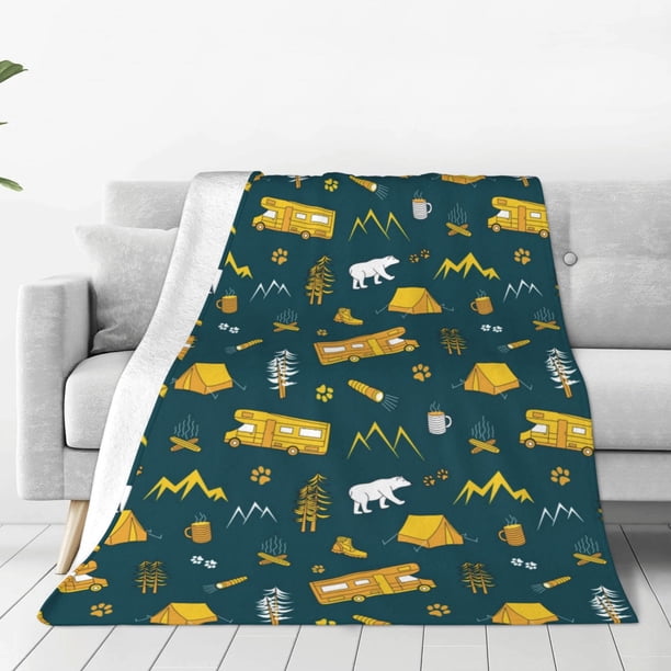Balery Camping Manta de Felpa Suave y Acogedora – Cobija de Franela Aterciopelada para Cama, Lavable y Cálida para Sofá, Mascotas, Transpirable-60"x50"