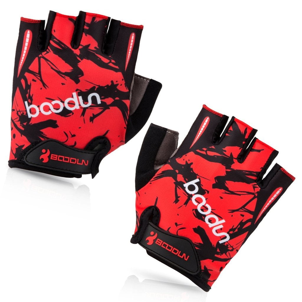 BOODUN Men Women Cycling Gloves with Shock-absorbing Gel Pad Breathable Half Finger Mountain Bicycle Bike Road Racing Gloves