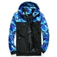 thumbnail image 1 of FASHIONWT Men Casual Sporty Camouflage Hooded Color Blocking Splash-proof Jacket, 1 of 3