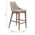 thumbnail image 3 of ZUO Moor Counter Stool Beige, 3 of 10