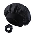 thumbnail image 3 of Gorro de satén para el cabello rizado y con textura, ideal para el baño. Negro, 3 of 9