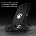 thumbnail image 4 of HSHDLDF for iPhone SE 2022/2020 Case Built-in Screen Protector Shockproof Dust/Drop Proof 3 in 1 Full Body Rugged Heavy Duty Durable Cover for Apple iPhone SE 3rd/2nd Gen 4.7,Black/Grey, 4 of 7