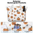 thumbnail image 2 of Tote Bag for Women - Classic Halloween Pumpkins Pattern Shoulder Bag - Large Utility Work Duffle Bag with Zipper Handbag for Travel, Work, Sprots, 2 of 5