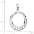 thumbnail image 4 of 925 Sterling Silver Oval Shaped Charm Pendant Carrier Pendant; for Adults and Teens; for Women and Men, 4 of 4