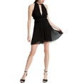 thumbnail image 1 of Max Studio London Womens Fan Pleat A-line Dress, Black, X-Small, 1 of 1