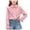 B#05-Pink, variant on Kids French-Style Blouse Full Front Button Placket Ruffle Detail & Lace Trim, Purple 15 Years