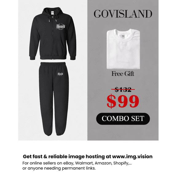 GOVISLAND 2 Piece Zip Up Hoodie and Jogger Sweatpants Set, Black, “Limited Edition” Red Graphic, Matching Outfit