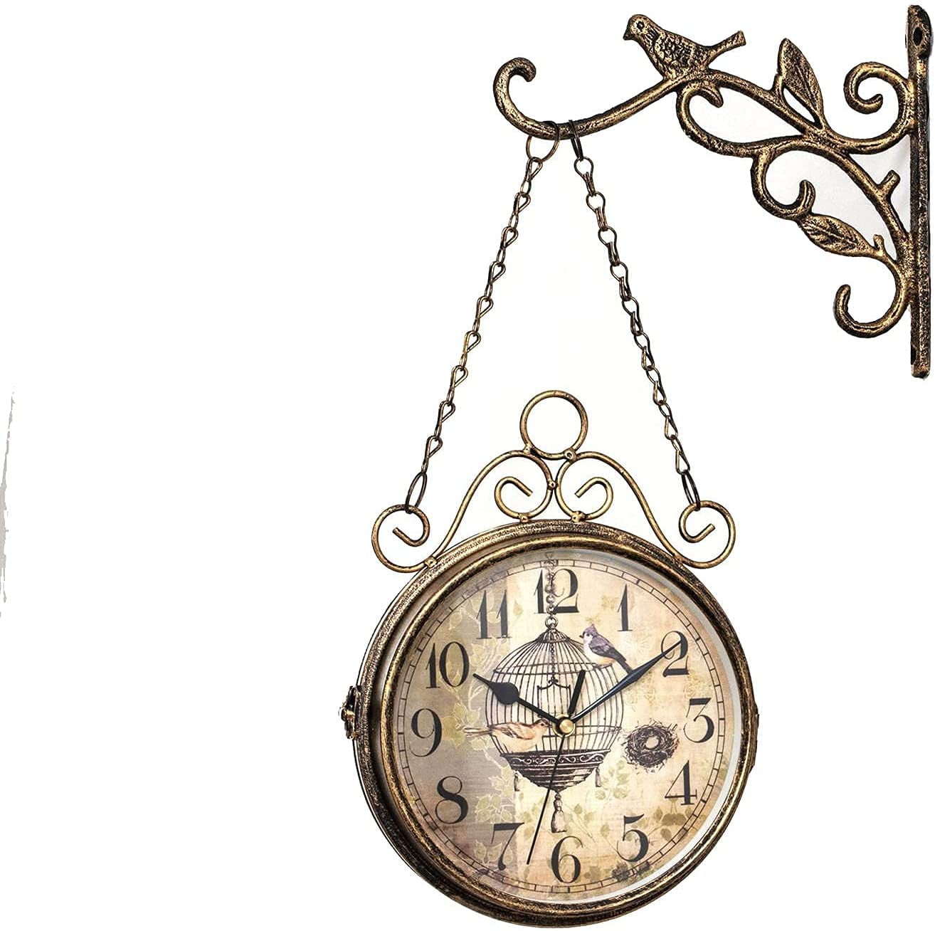 Garden Clock, DoubleSided Outdoor Garden Wall Clock, Simple Vintage