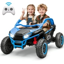 24V Ride on Toy Cars 2 Seater, Kids Ride on UTV Cars with Remote Control, Battery Powered Electric Car for Kids Boys Girls 3-8 w/Bluetooth and Lights, 4 Wheelers Drive, Blue