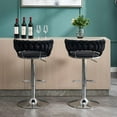 thumbnail image 5 of IVV 2-Pack Velvet Upholstered Barstools in Black, Modern Swivel Counter Stools with Woven Backrest, Adjustable Height, for Kitchen Island, Home Pub, 5 of 9