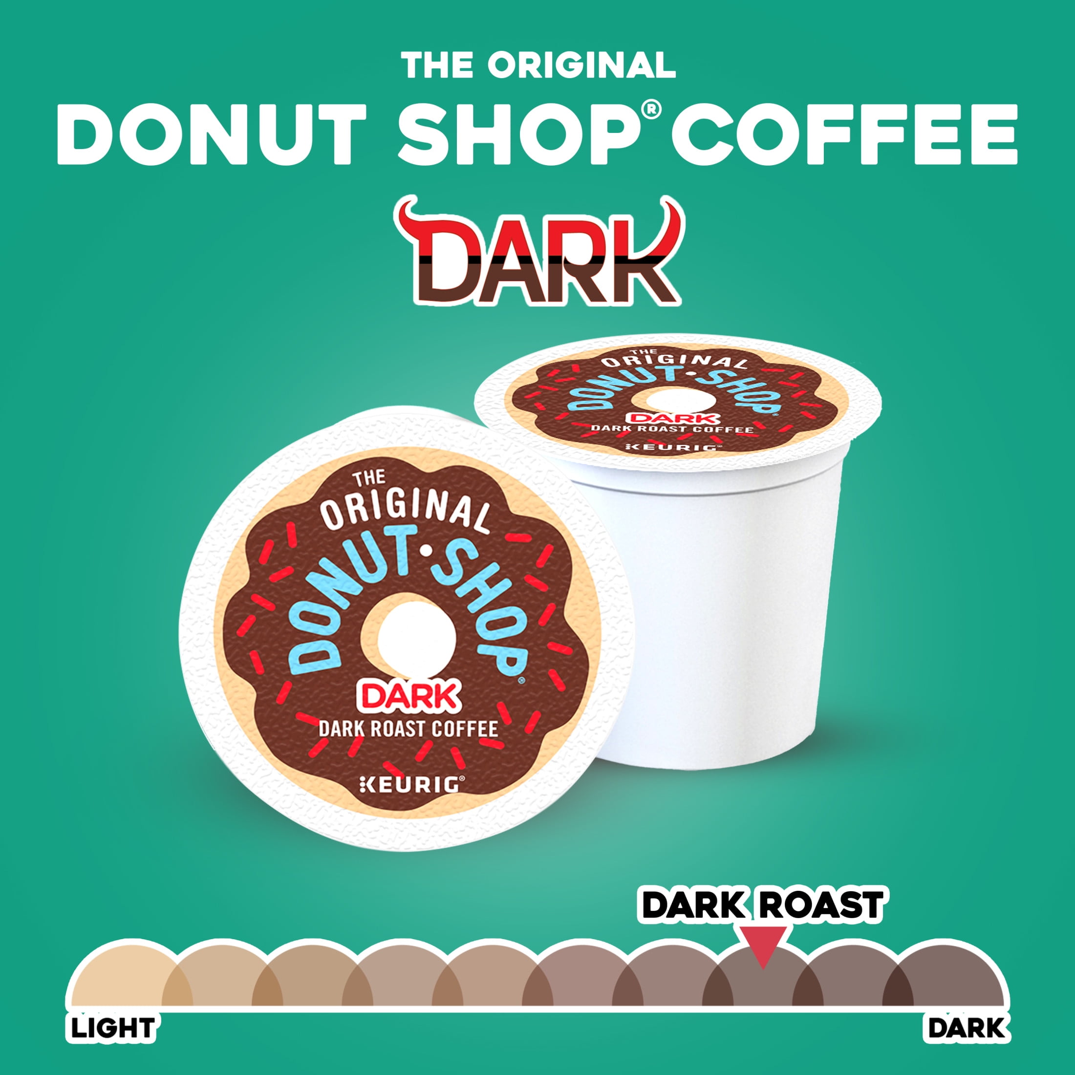 (4 pack) The Original Donut Shop, Dark Roast K-Cup Coffee Pods, 24 Count